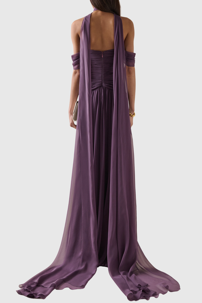 Kethel Off Shoulder Ruched Maxi Dress