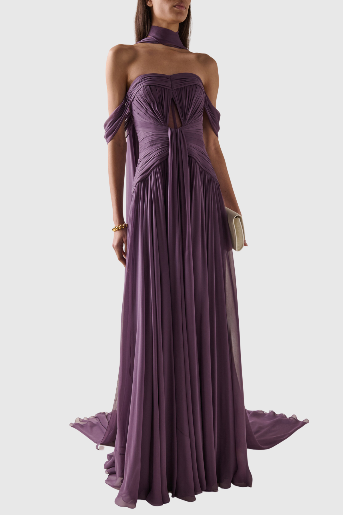 Kethel Off Shoulder Ruched Maxi Dress