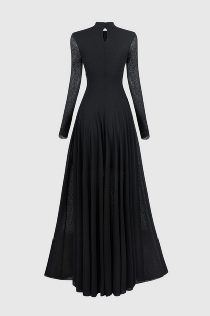 Khadia Twist Long Sleeve Maxi Dress - Black