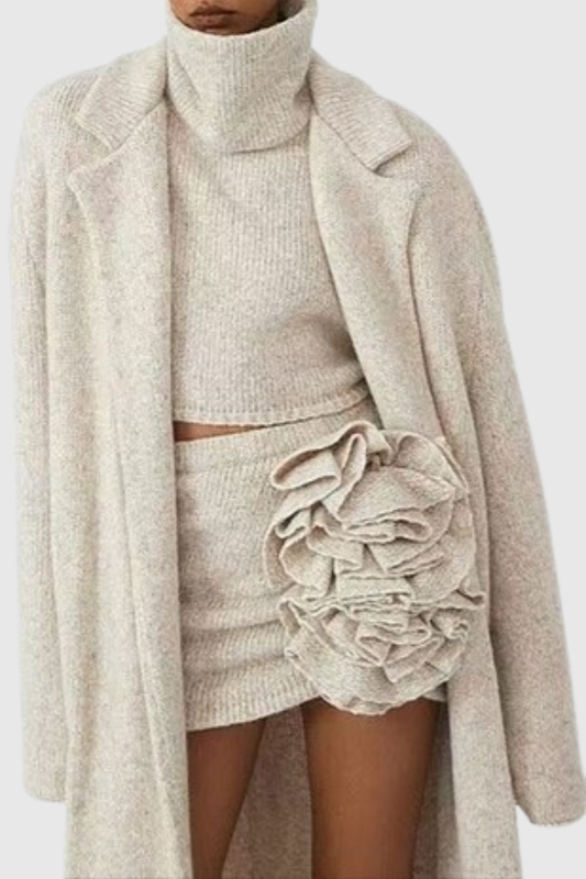 Khera Ruffle Knit Three Piece Set