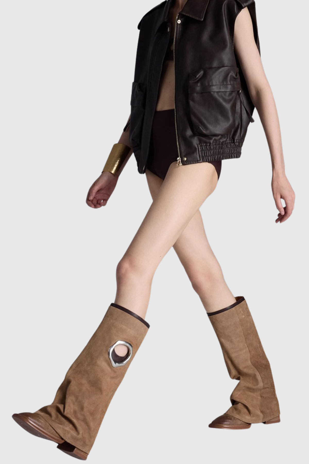 Kianya Metal halo Boots - Khaki