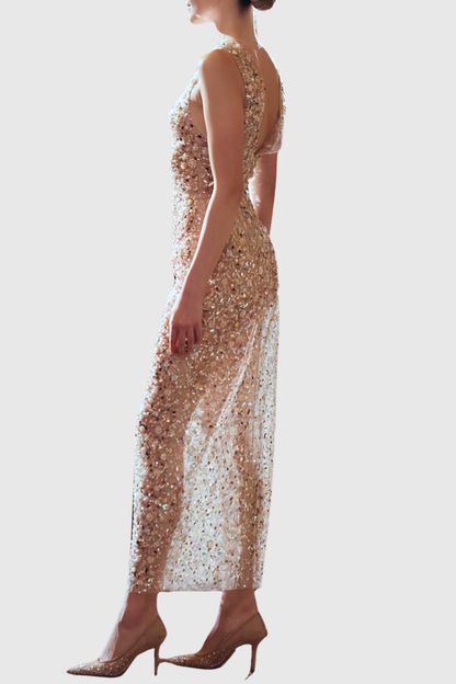 Kicolo Floral Embroidery Midi Dress