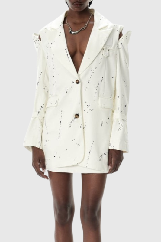 Kiefe Print Cutout Blazer