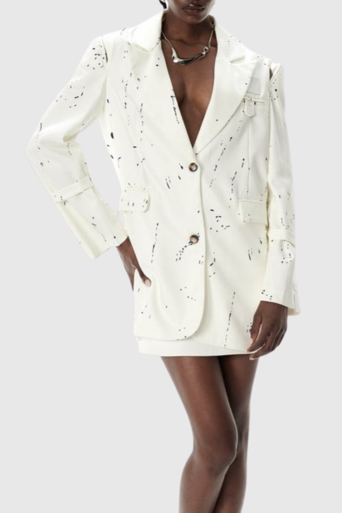 Kiefe Print Cutout Blazer