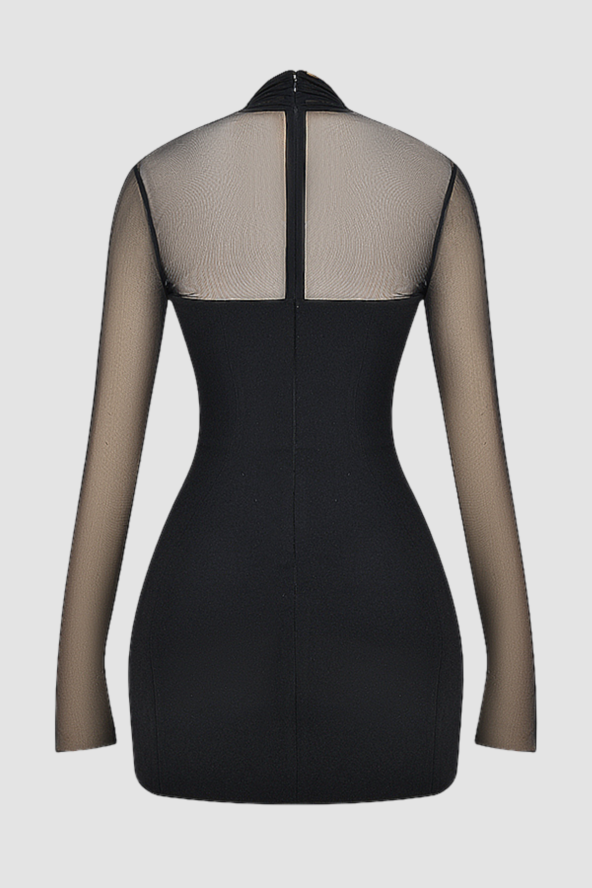 Kieran Halter Plunge Mesh Mini Dress
