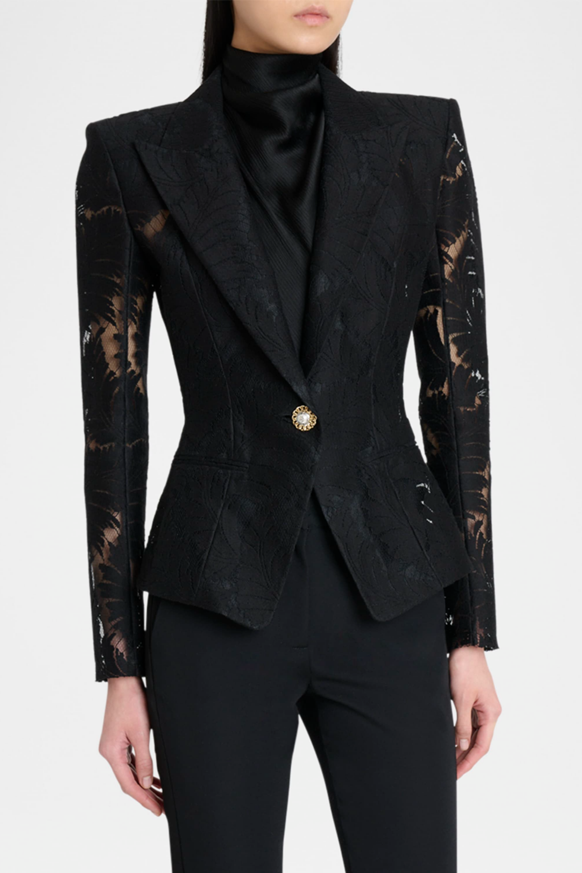 Kinan Single Breasted Lace Blazer
