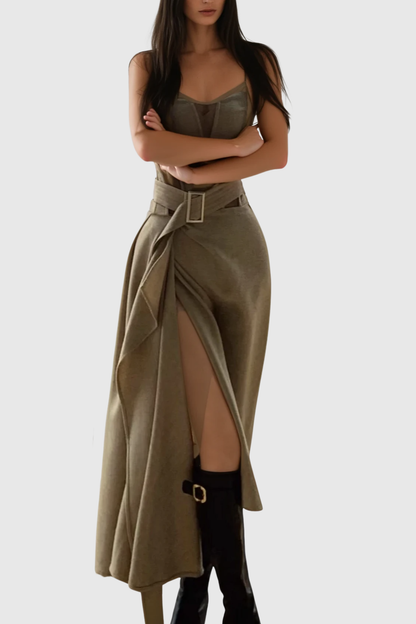 Kinaya Strapless Belted Maxi Dress