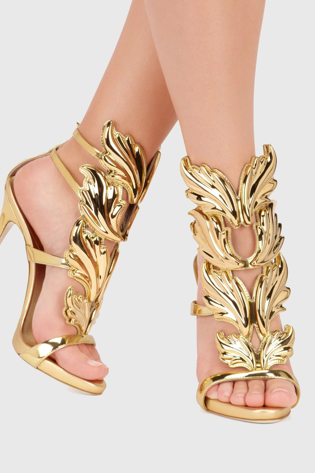 Kirby Mirrored Wing Sandals - Gold