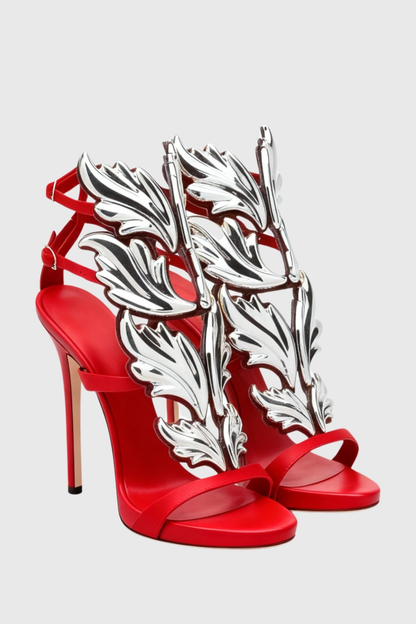 Kirby Mirrored Wing Sandals - Red
