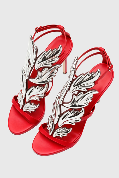 Kirby Mirrored Wing Sandals - Red