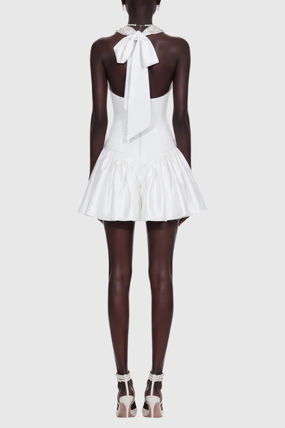 Kirsten Crystal Halter Mini Dress
