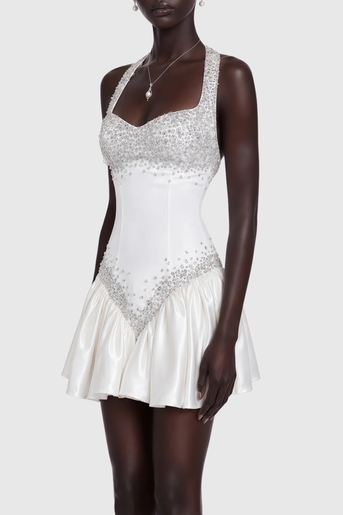Kirsten Crystal Halter Mini Dress