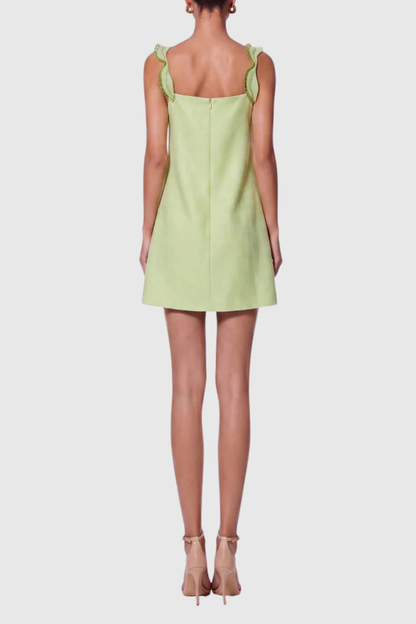Kismet Floral Embroidered Mini Dress - Green