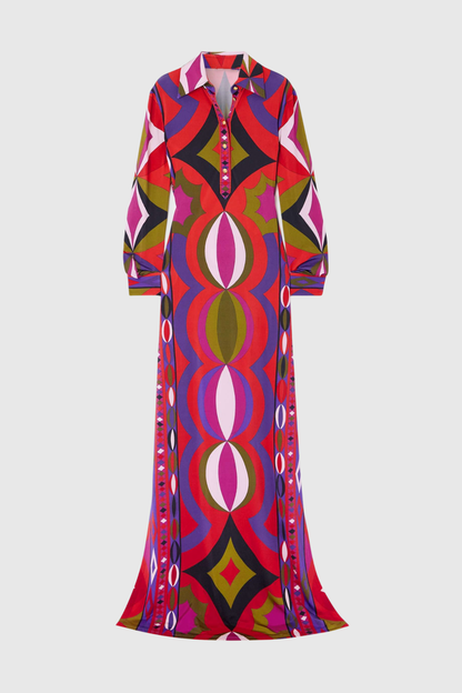 Kmilie Abstract Print Maxi Dress