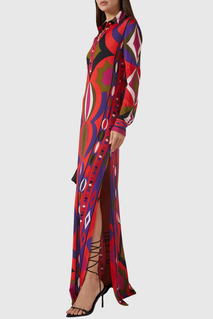 Kmilie Abstract Print Maxi Dress