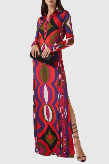Kmilie Abstract Print Maxi Dress