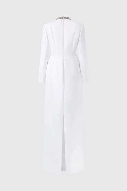 Kodiz Asymmetric Crystal Embellished Maxi Dress