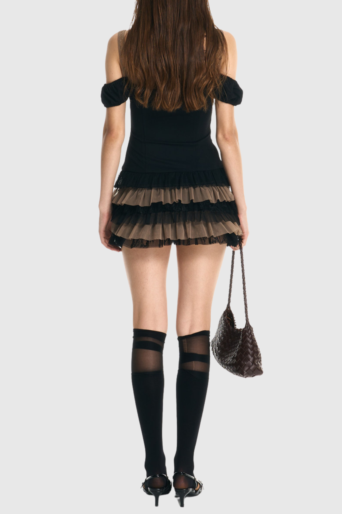 Kofia Lace Ruffle Mini Dress