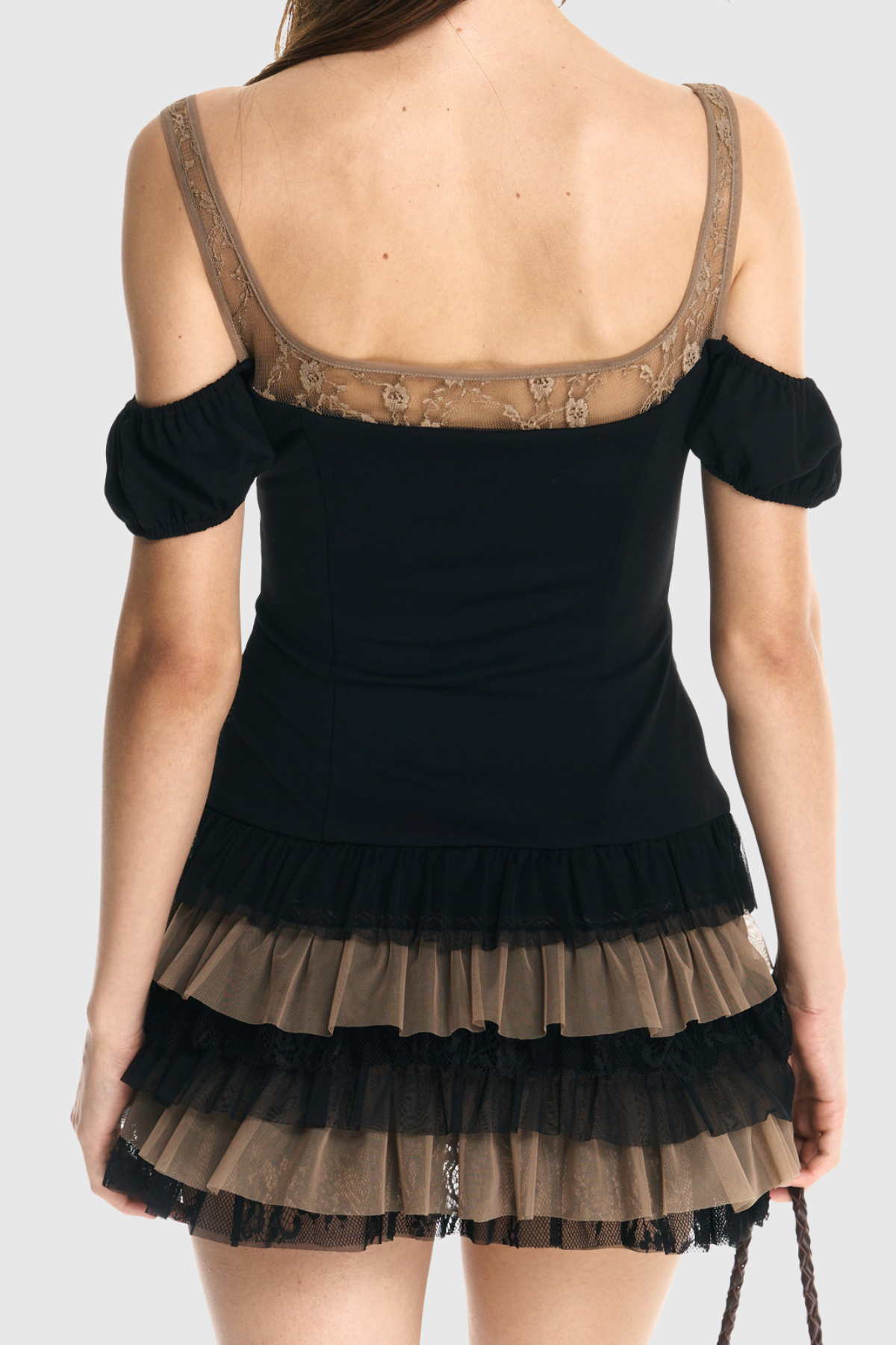 Kofia Lace Ruffle Mini Dress