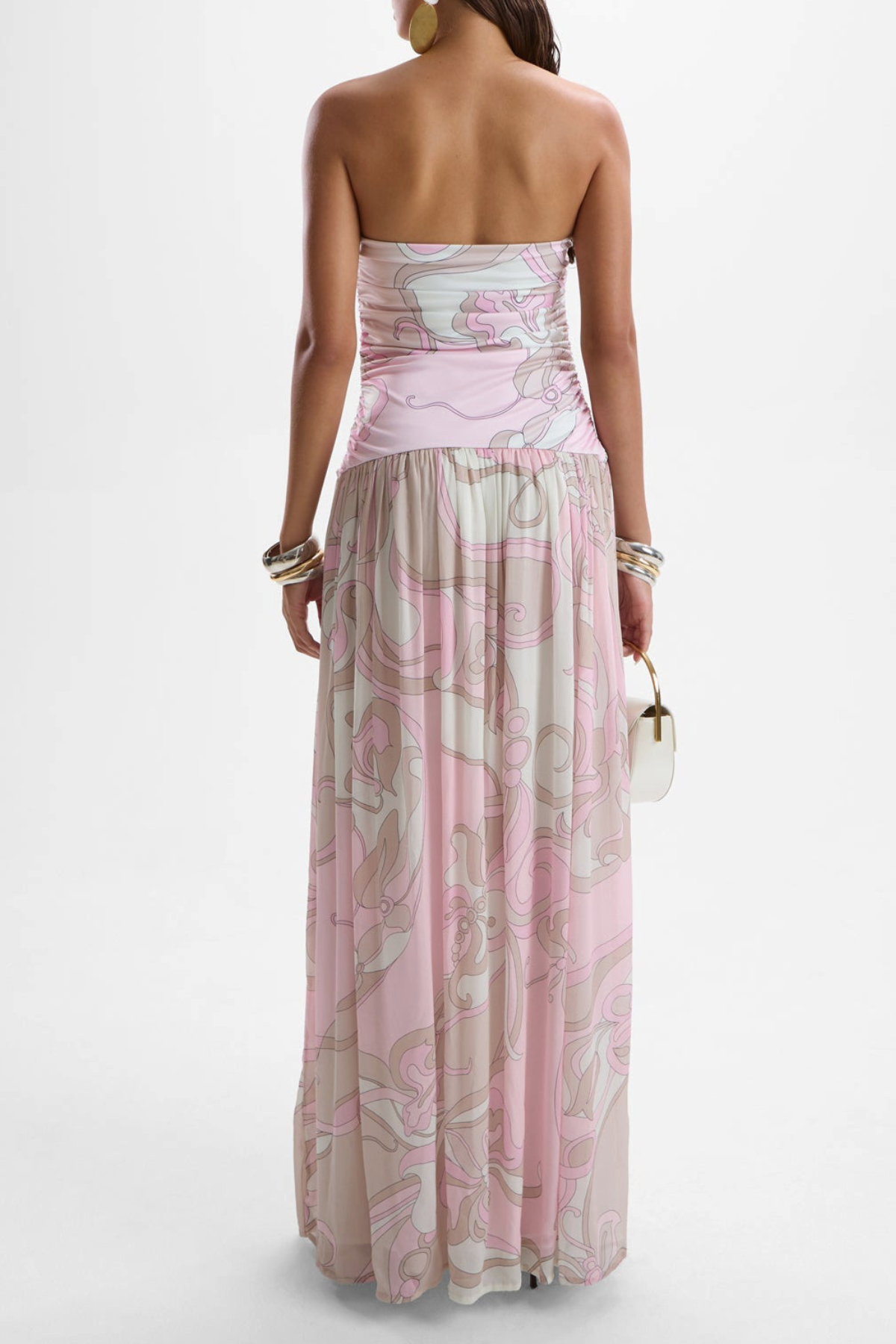 Konaza Strapless Swirl Maxi Dress