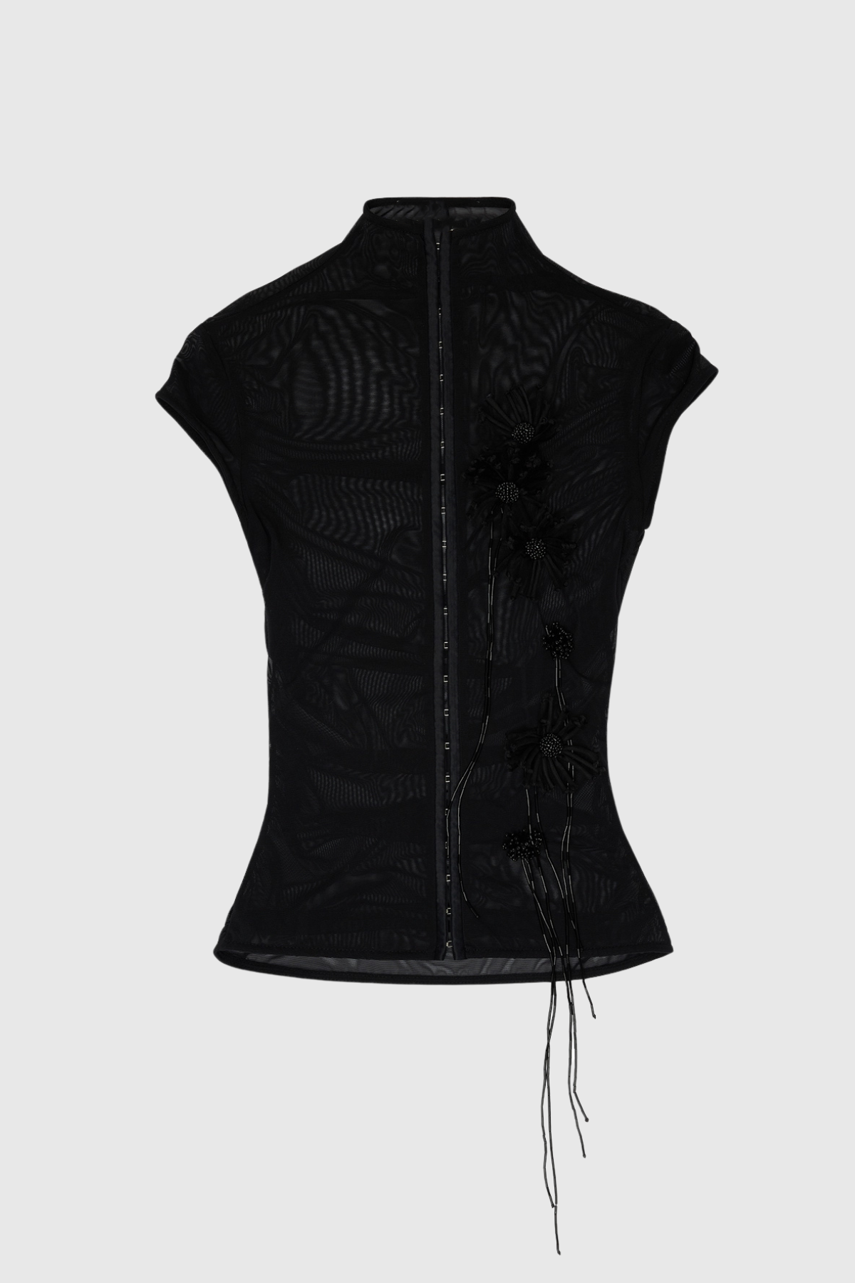 Konor Floral Appliqué Mesh Top