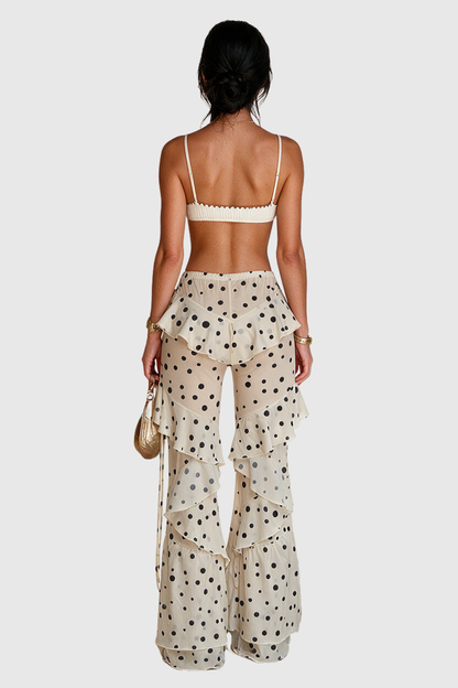 Krimso Polka Dot Ruffle Pants