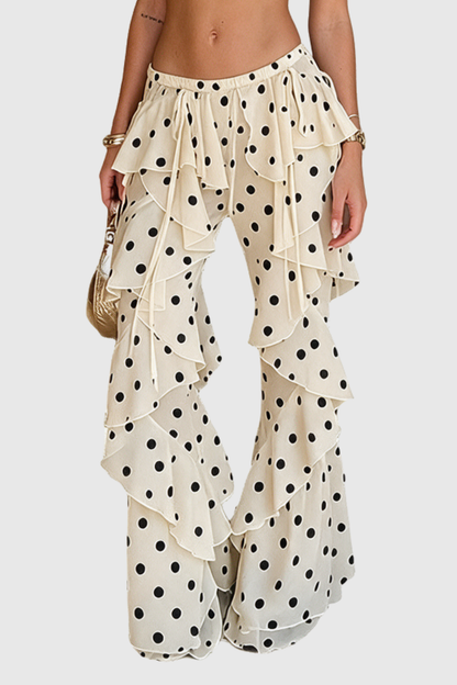Krimso Polka Dot Ruffle Pants