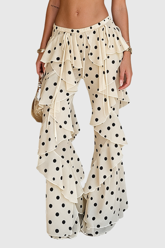 Krimso Polka Dot Ruffle Pants