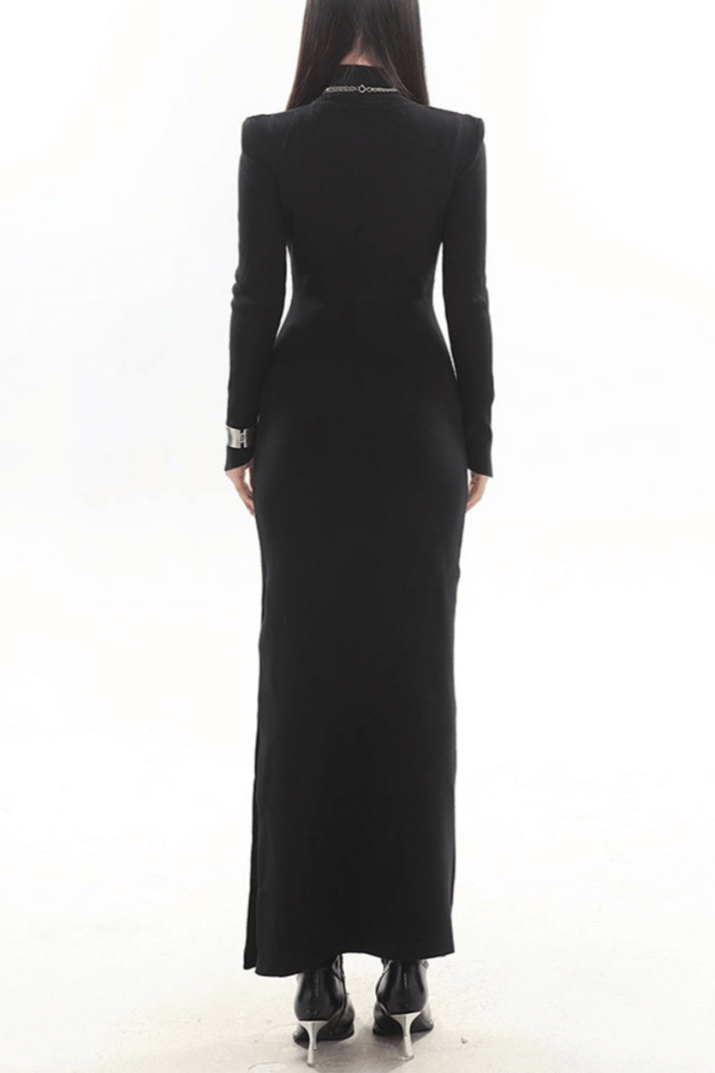 Kulic Buckle Embellished Knit Maxi Dress