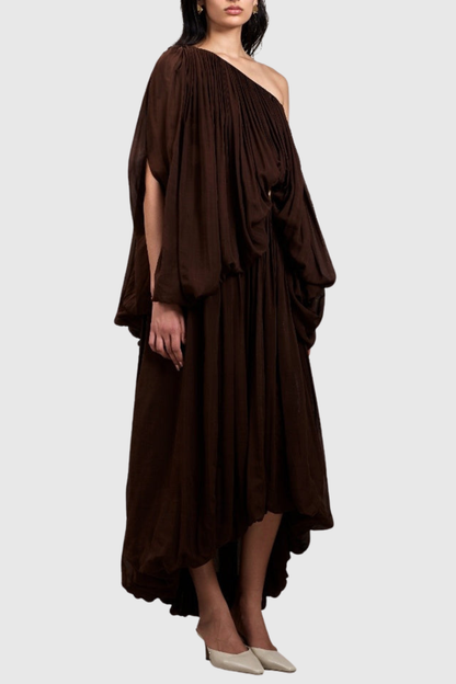 Kurura Off Shoulder Draped Top & Maxi Skirt Set