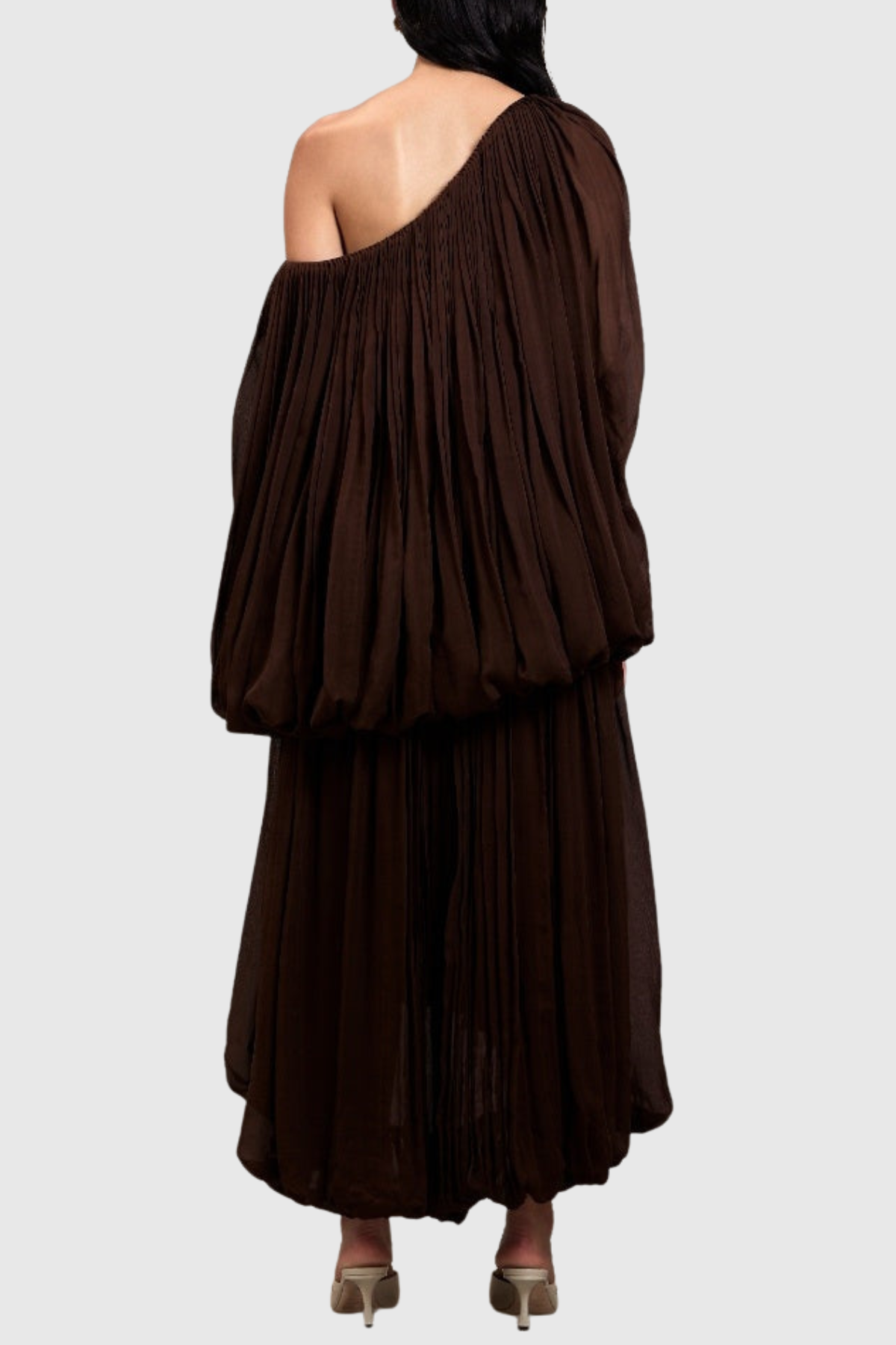 Kurura Off Shoulder Draped Top & Maxi Skirt Set