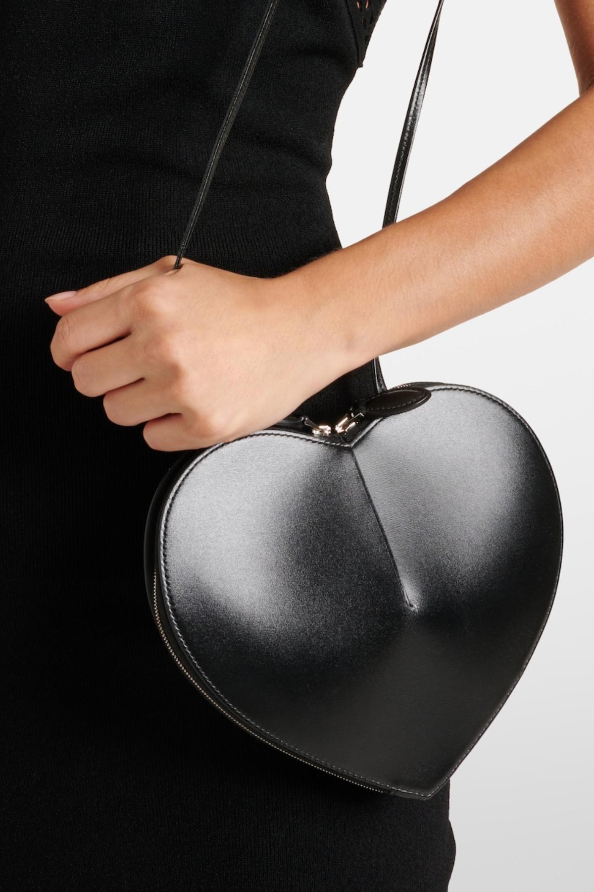 Kyaia Heart Leather Shoulder Bag - Black