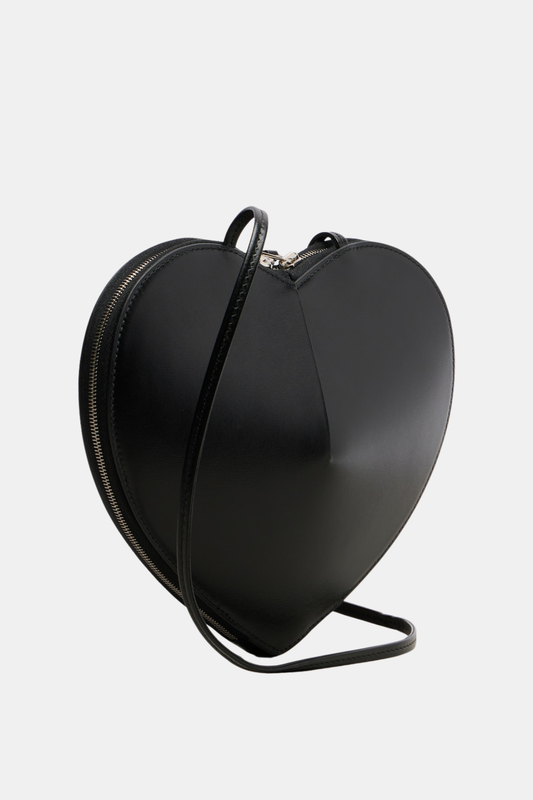 Kyaia Heart Leather Shoulder Bag - Black