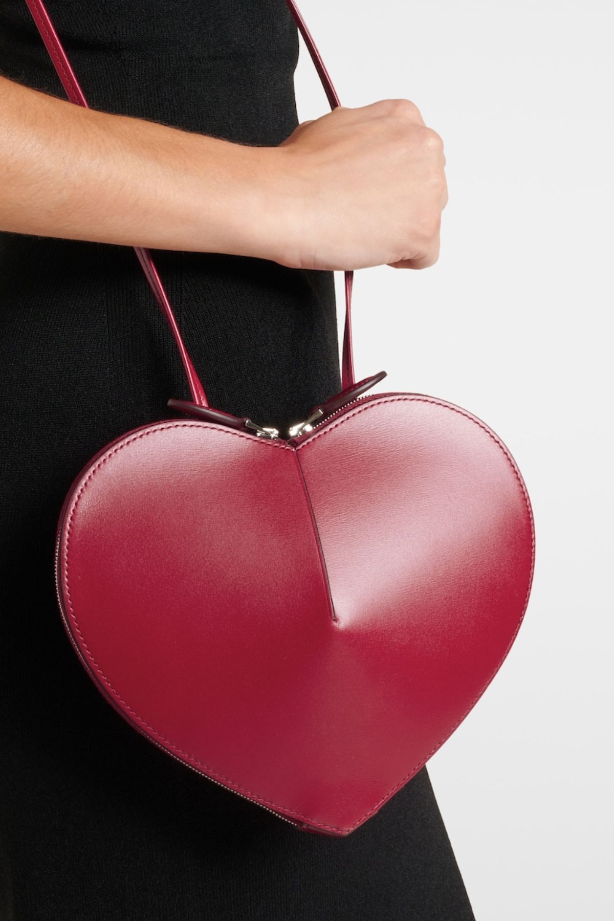 Kyaia Heart Leather Shoulder Bag - Red