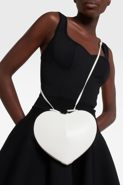Kyaia Heart Leather Shoulder Bag - White