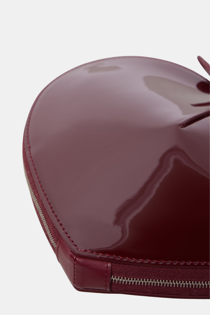 Kyaia Heart Patent Leather Shoulder Bag - Wine