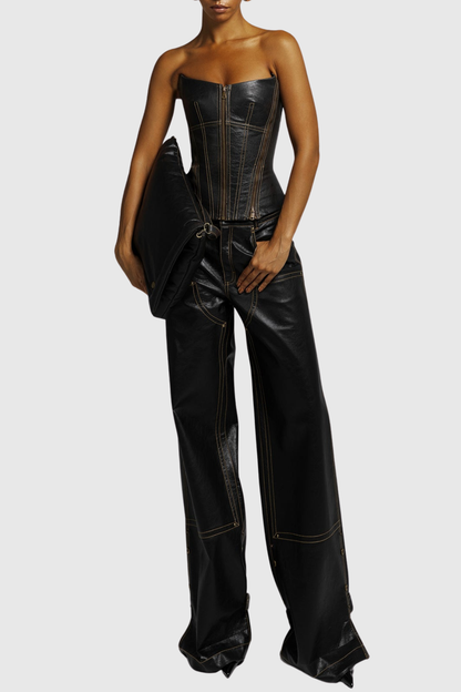 Kylo Leather Corset - Black