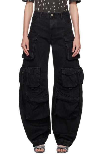 Kynlee Cargo Denim Jeans - Black