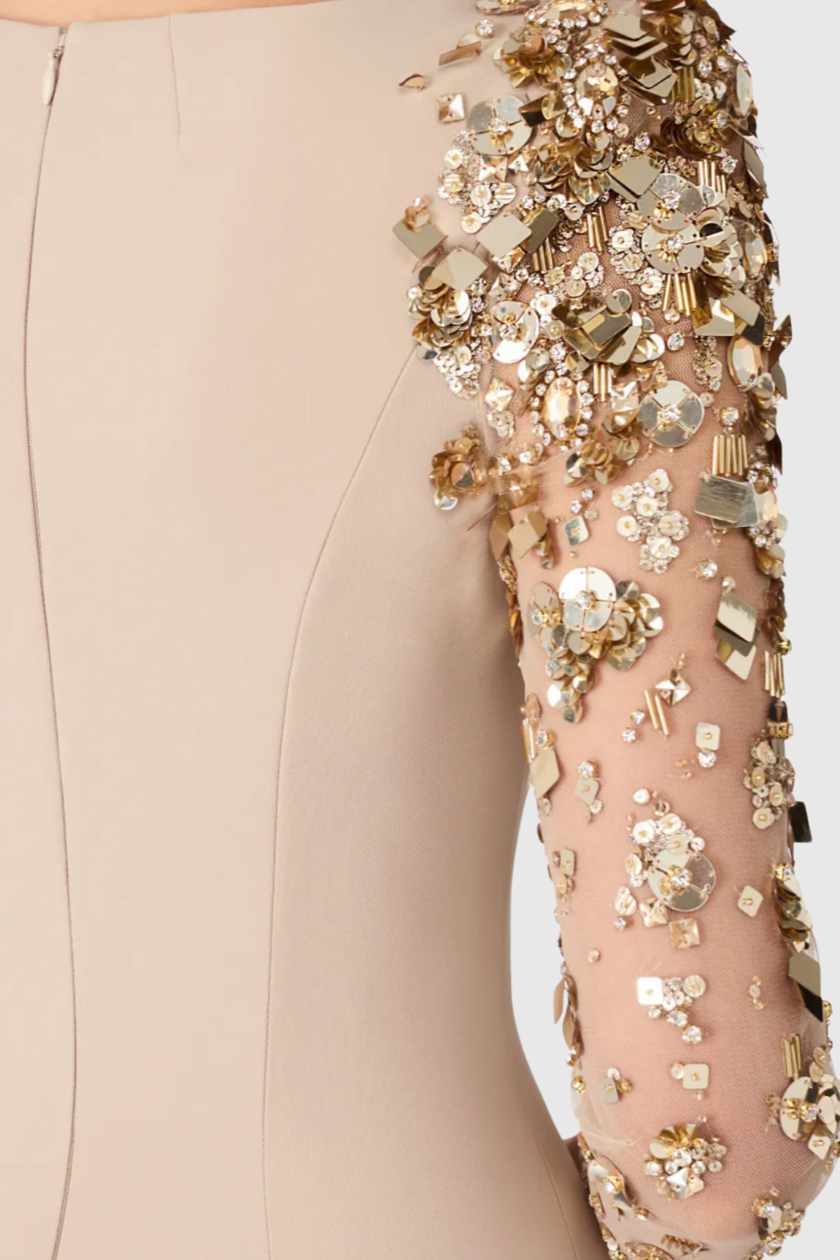Lafay Sequin Embellished Maxi Dress - Beige