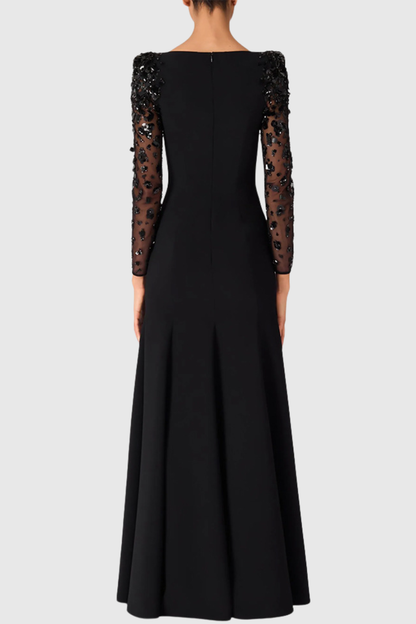 Lafay Sequin Embellished Maxi Dress - Black