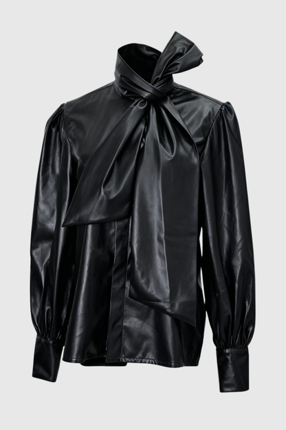 Lagina Leather Bow Blouse