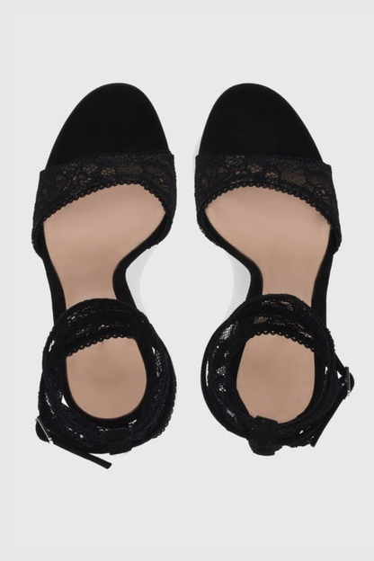 Lagoma Lace Strap Sandals - Black