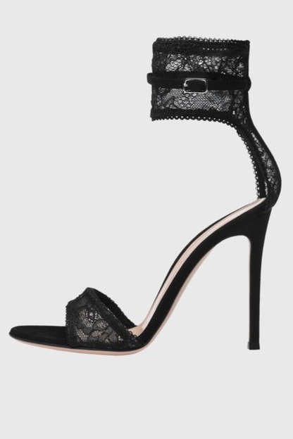 Lagoma Lace Strap Sandals - Black
