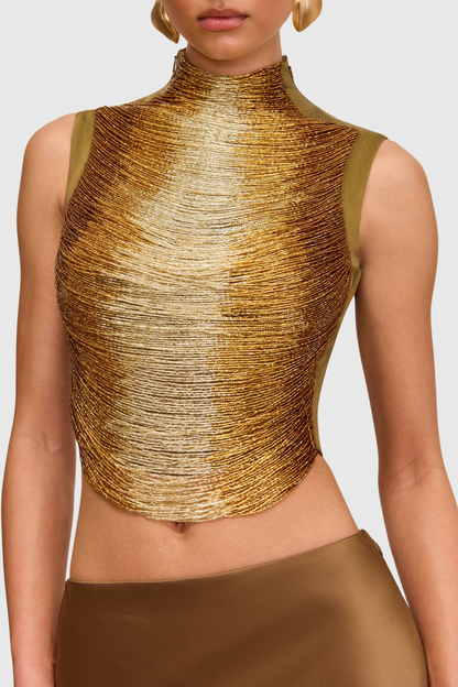 Laikla Fringe Sleeveless Top - Gold