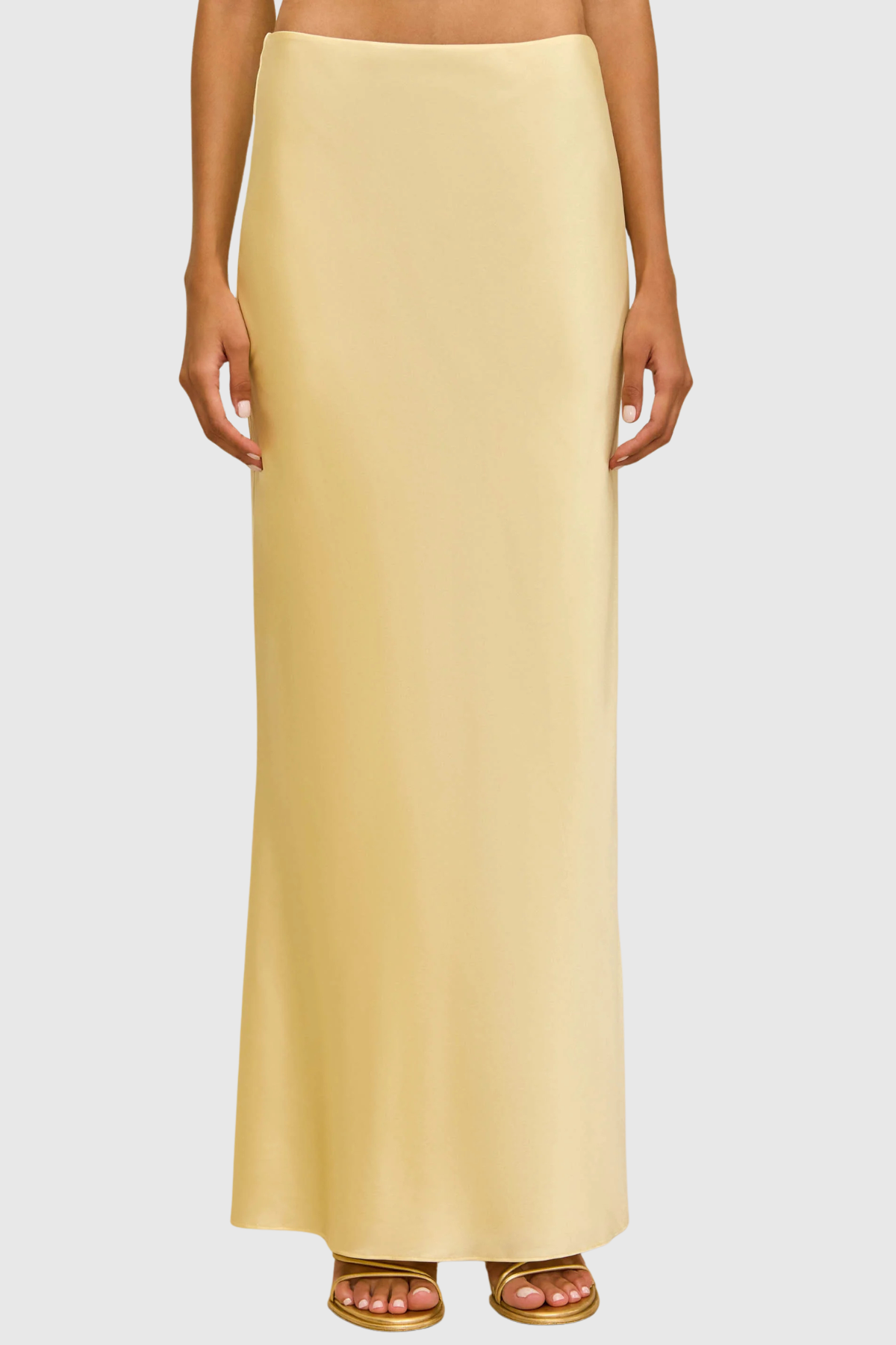 Laikla Fringe Sleeveless Top & Satin Skirt Set - Yellow