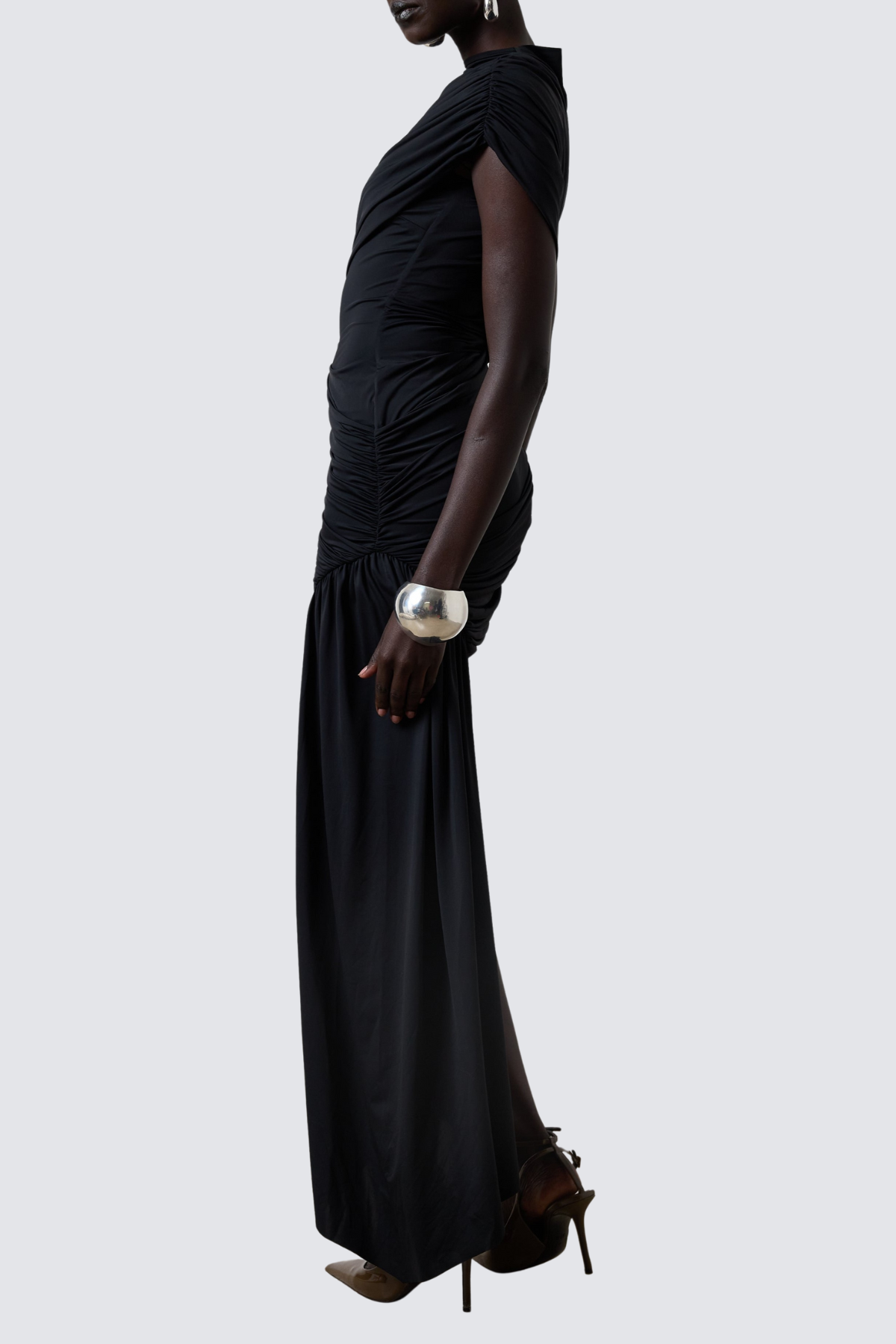 Laisha Sleeveless Draped Mini Dress - Black