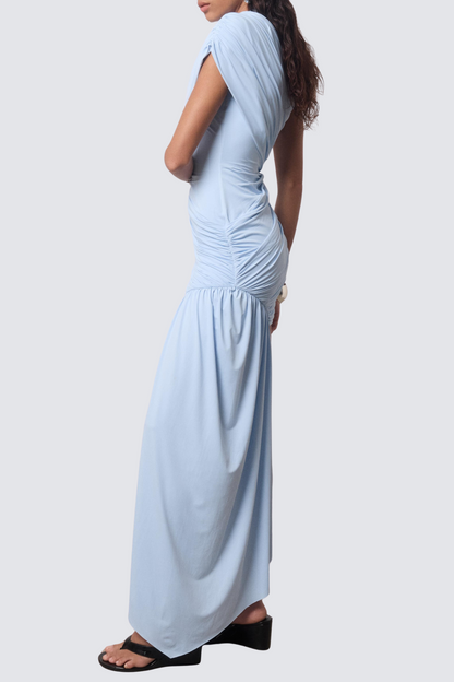 Laisha Sleeveless Draped Mini Dress - Blue