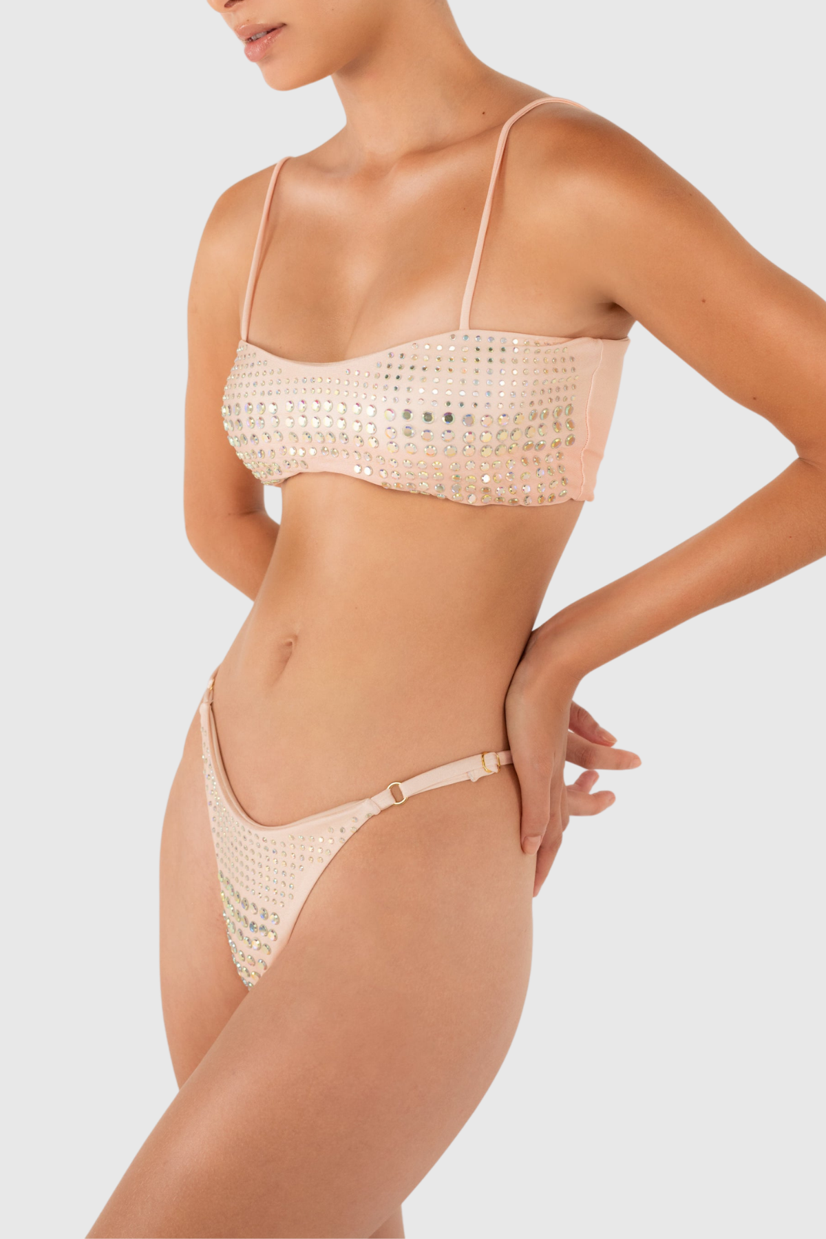 Lambo Studded Bikini - Nude