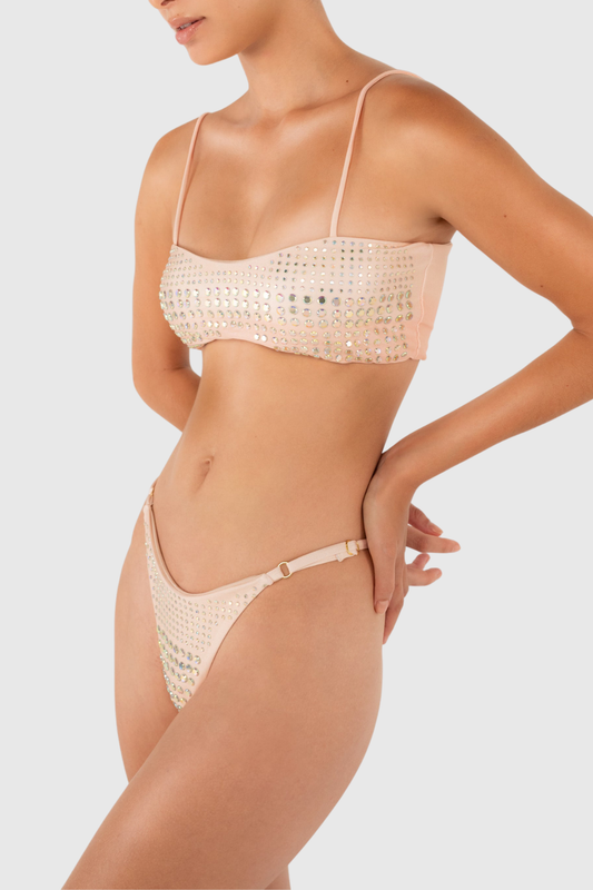 Lambo Studded Bikini - Nude