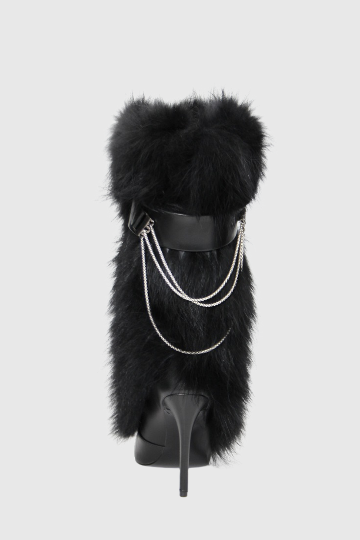 Lamia Faux Fur Knee High Boots - Black